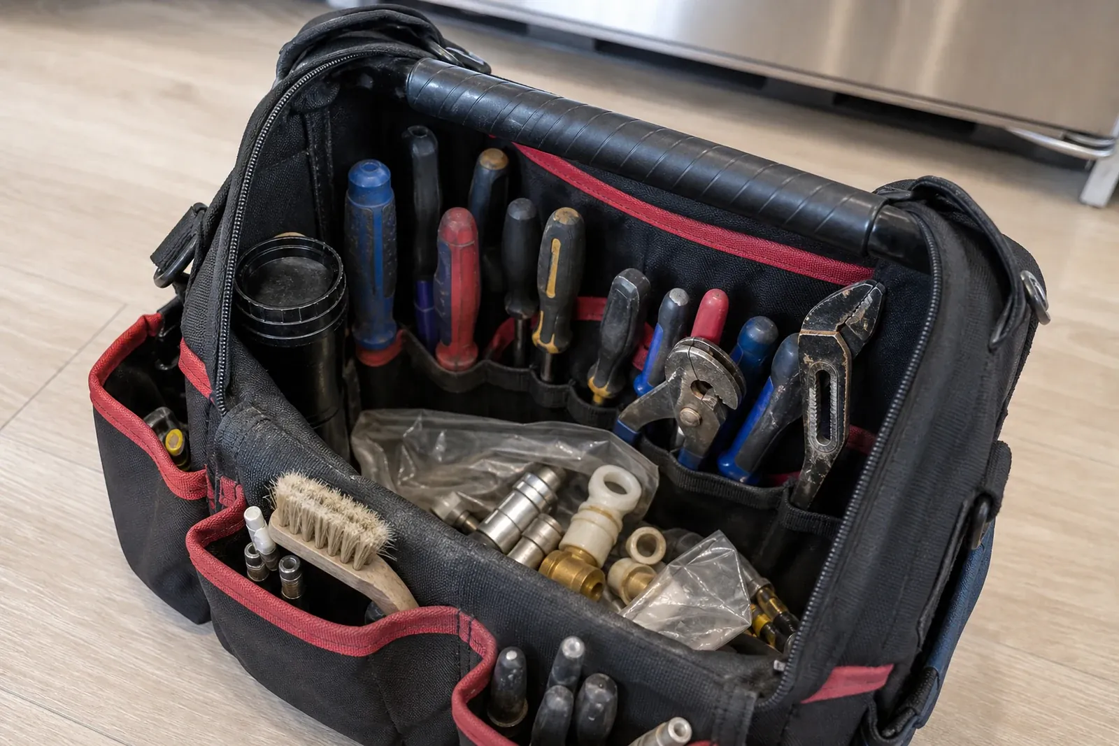 Sub-Zero service tools staged near the Bishop Ranch corridor in San Ramon