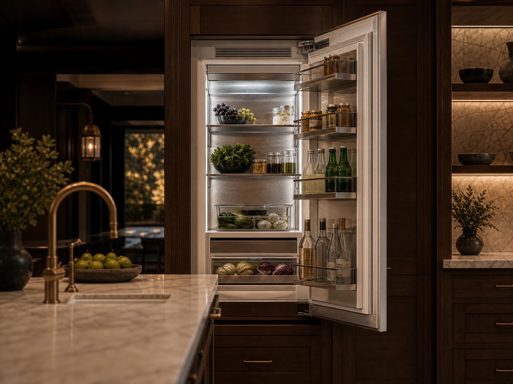 Viking built-in refrigerator column in a San Ramon kitchen